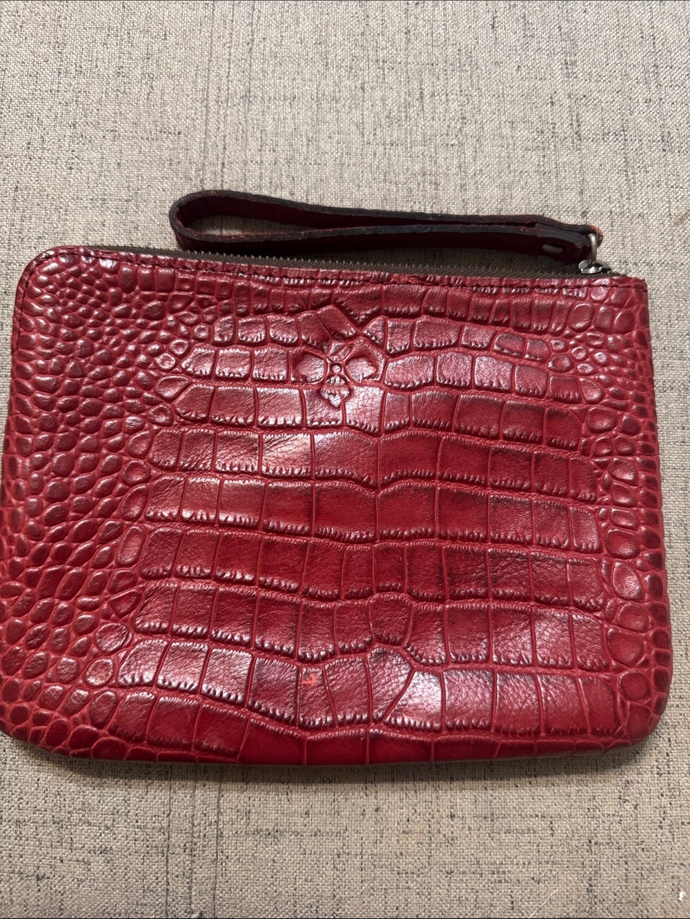 Patricia Nash red leather wristlet
